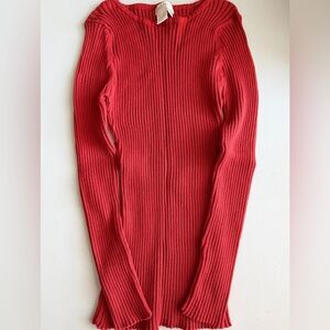 🧡🤎🧶PASTILLE Rust Yam🍠Cotton Rib Crewneck Sweater